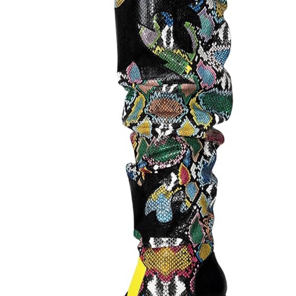 Colorful Snakeskin Pattern Women's Boots